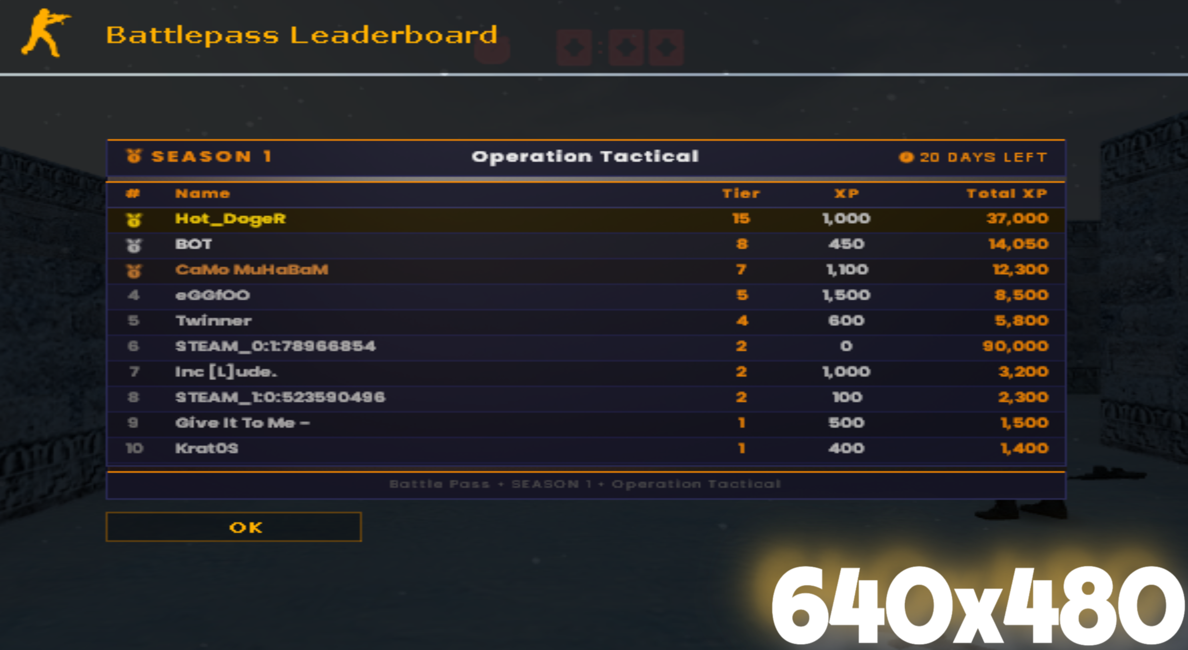 Leaderboard MOTD - 640x480